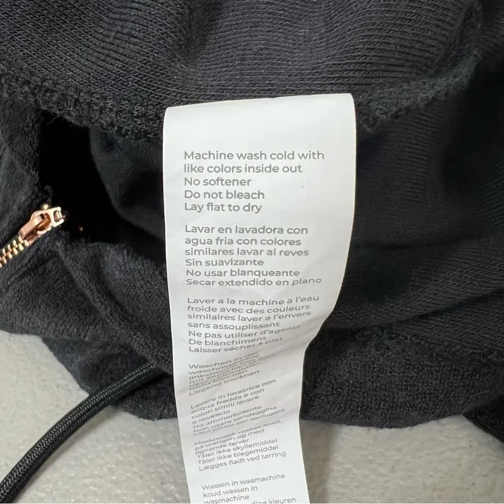 YITTY Terry Cloth Romper Size XL Black Hooded Zip Up Elastic Waist Athleisure - Picture 11 of 13
